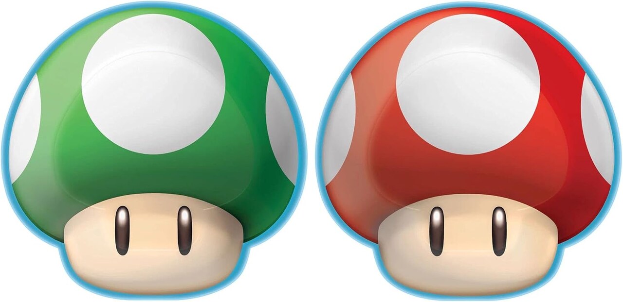 Green & Red Super Mario Brothers™ Shape Plates - 7" (Pack of 8) - Perfect for Kids' Birthday Celebrations & Themed Events